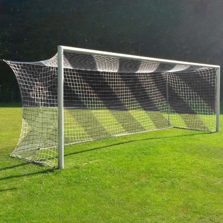 Δίχρωμα Δίχτυα Τέρματος Ποδοσφαίρου 7.32 m x 2.44 m Λευκό-Μαύρο Σετ 2τμχ| Megafitness