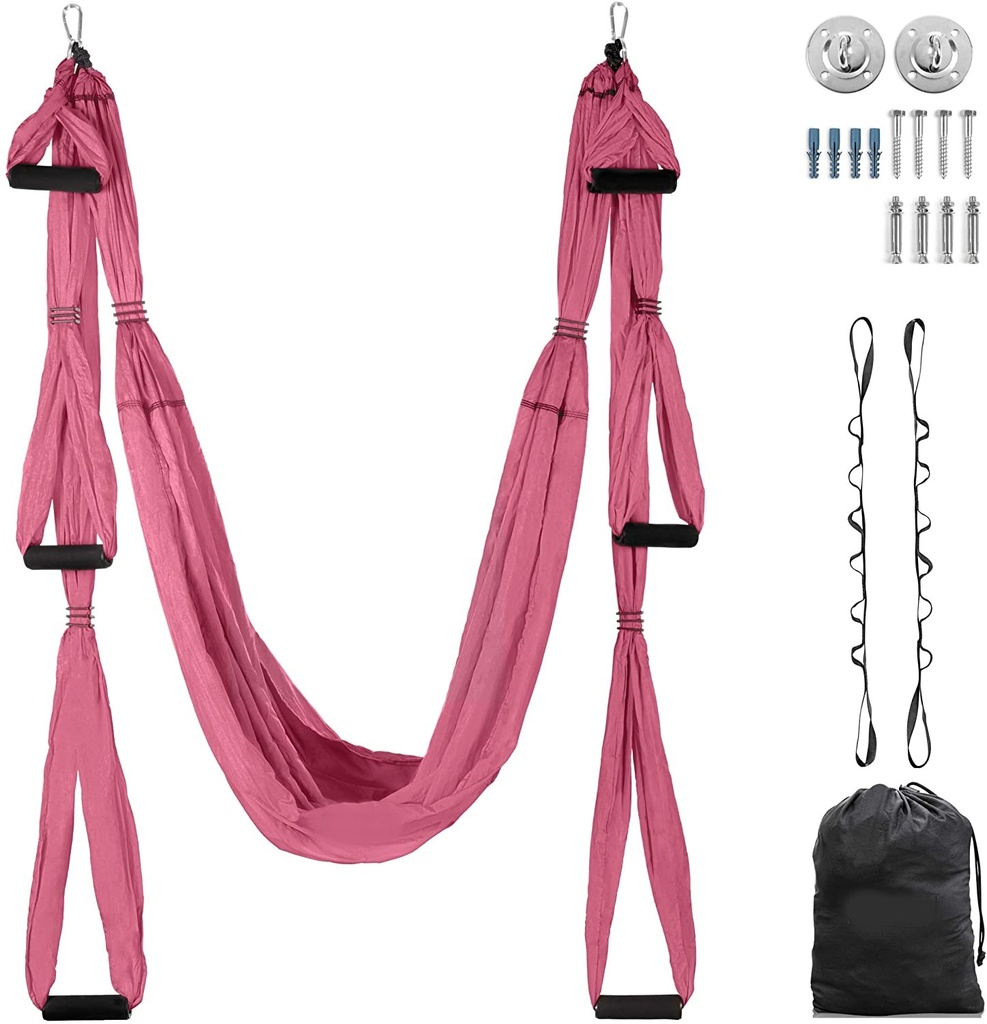 Σετ Κούνια Αντιβαρυτική Ροζ 5x1.5m Με 6 Λαβές | Megafitness