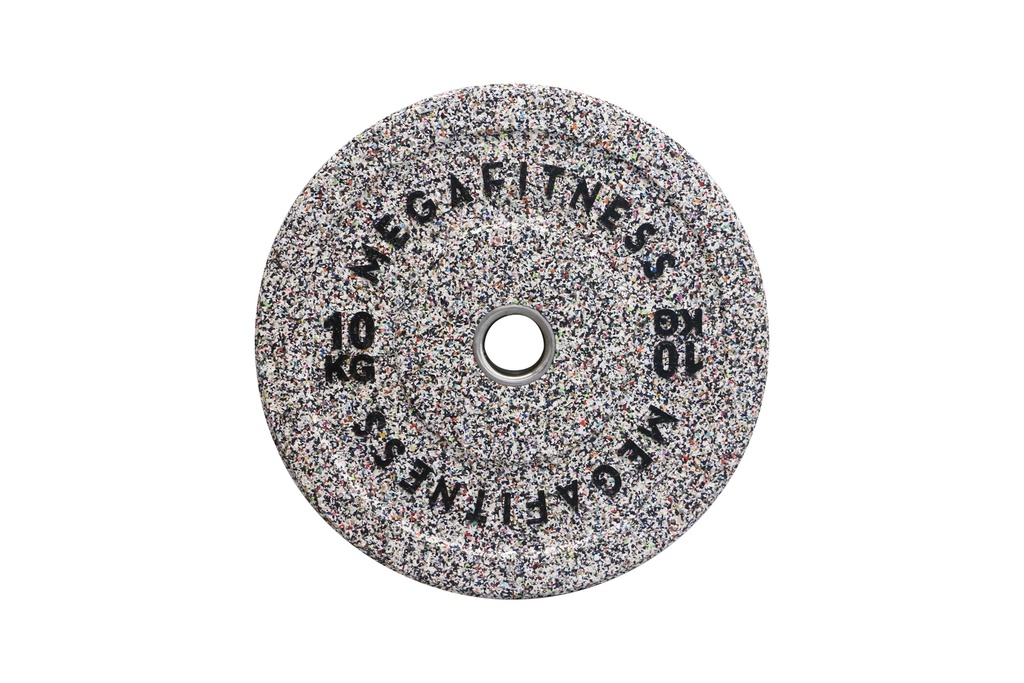 Hi Temp Bumper Plate Λευκό-Γκρί 10kg|Megafitness