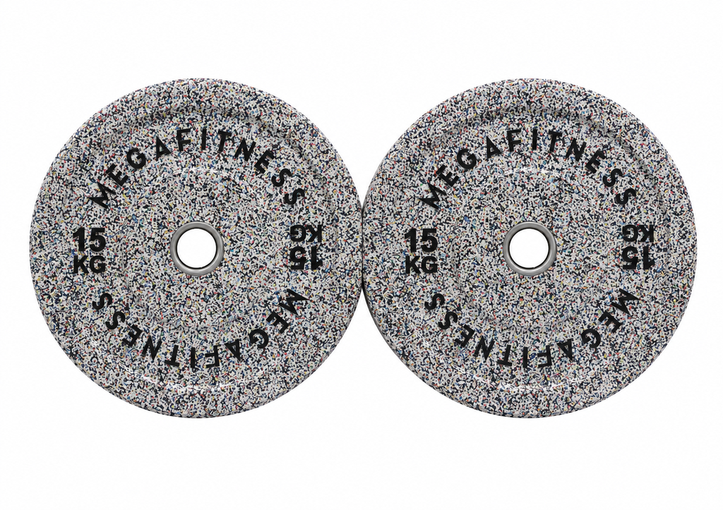 Hi Temp Bumper Plate Λευκό-Γκρί 15kg|Megafitness
