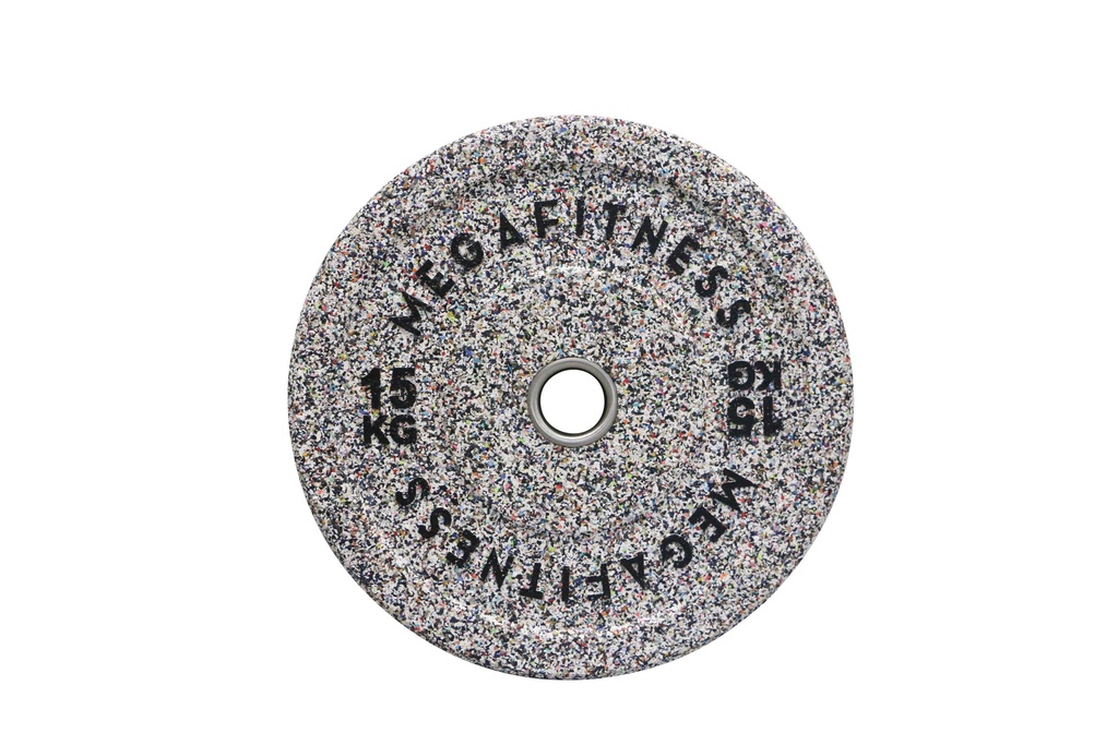 Hi Temp Bumper Plate Λευκό-Γκρί 15kg|Megafitness
