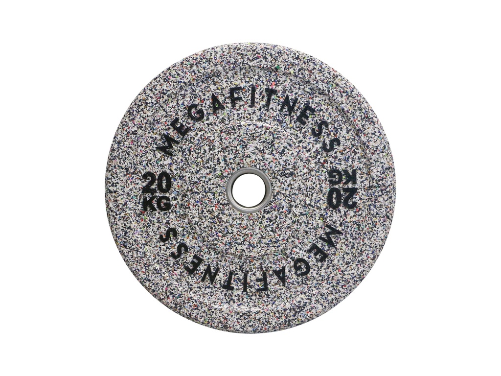 Hi Temp Bumper Plate Λευκό-Γκρί 20kg|Megafitness