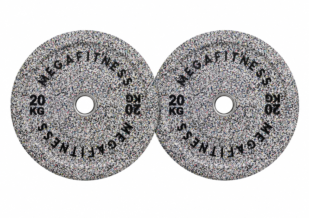 Hi Temp Bumper Plate Λευκό-Γκρί 20kg|Megafitness