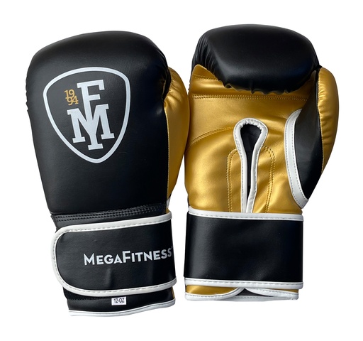 [38315] Γάντια Πυγμαχίας Μαύρο-Χρυσό 12oz | Megafitness