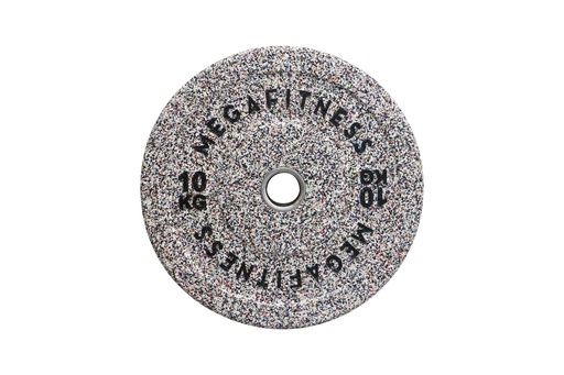 [854216] Hi Temp Bumper Plate Λευκό-Γκρί 10kg|Megafitness