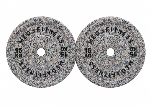 [854220] Hi Temp Bumper Plate Λευκό-Γκρί 15kg|Megafitness