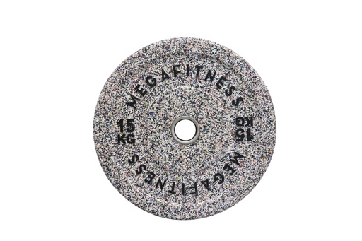 [854220] Hi Temp Bumper Plate Λευκό-Γκρί 15kg|Megafitness